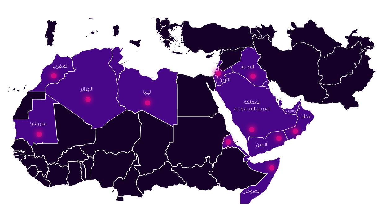 خريطة الشرق الأوسط وشمال إفريقيا